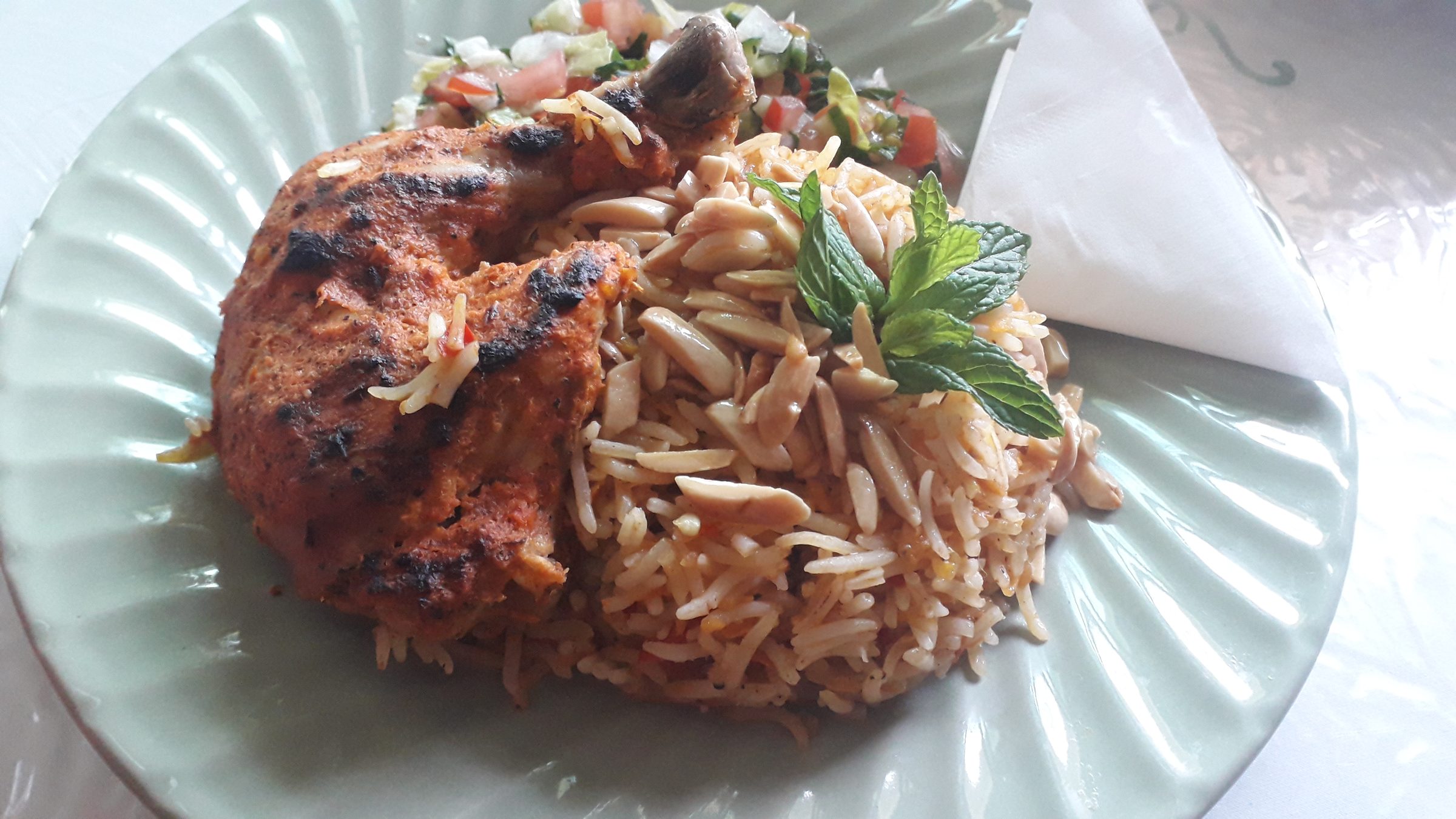 Gazan-Style Chicken Kabsa — Chicken and basmati simmered with warm spices, tomato and a squeeze of orange — Gaza's take on kabsa.